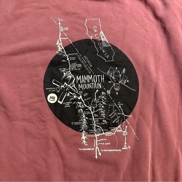 Mammoth WOMENS XL Pink mauve LANDMARK CLASSIC Crew Sweatshirt with map - Picture 11 of 15